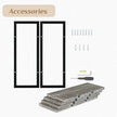 Rustic Wood Floating Shelves - Farmhouse Wooden Wall Shelves Organizer with Sturdy Metal Frame for Living Room Bedroom