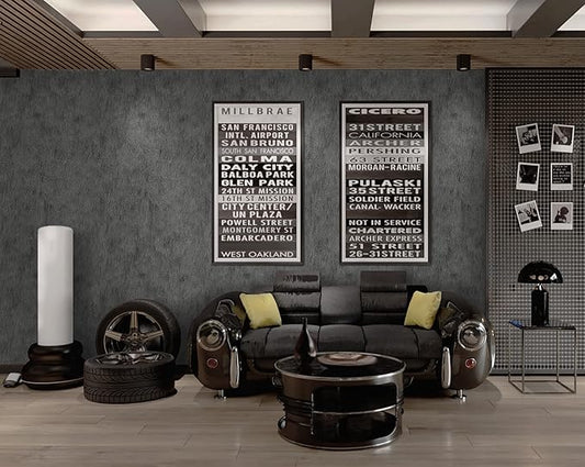 Guvana Black Wallpaper Peel and Stick Concrete Contact Paper Faux Cement Textured Wallpaper Modern DIY Removable Self Adhesive Wall Paper for Living Room Kitchen Wall Covering Vinyl Roll 15.7"x78.7"