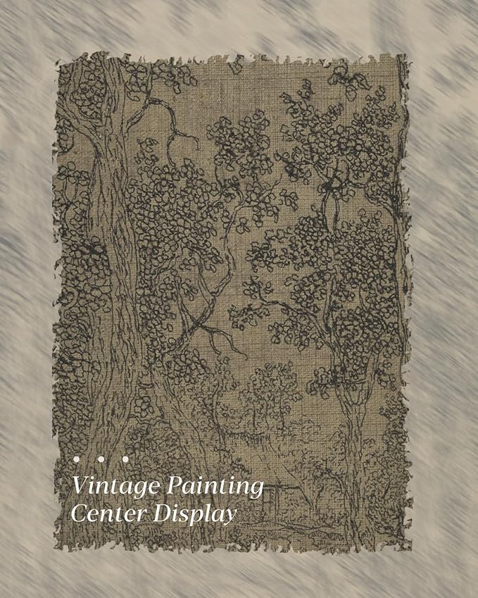HUARCEY Gold Framed Canvas Wall Art, Antique Sketch Landscape Pictures Vintage Decor, Bedroom Kitchen Shelf Decor, Dark Moody Retro Country Farmhouse Canvas Paintings, 16x24inch