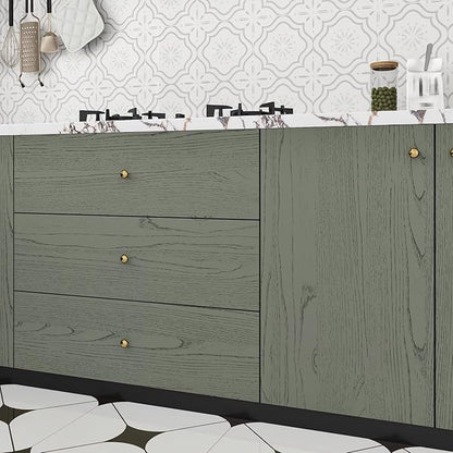 Wallercity Vintage Green Wood Peel and Stick Countertops Waterproof Faux Wood Wallpaper Self Adhesive Wooden Contact Paper Easy to Clean Green Contact Paper for Cabinets Table Kitchen 15.8''x78.7''