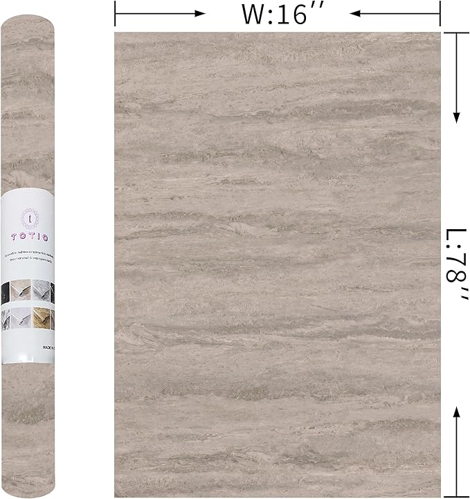 Light Gray Concrete Wallpaper Peel and Stick Greyish White Marble Contact Paper Modern Industrial Style Wall Paper 16x78inch Bubble-Free Design Matte Thick Waterproof Self-Adhesive Vinyl Wall Sticker