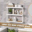Domax Bathroom Shelves Over Toilet Storage - 3 Tier Wall Mounted Bamboo Bathroom Shelf Organizer Multifunctional Adjustable Layer Free Standing Utility Shelves for Bathroom Living Room Kitchen, White