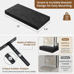 fuqing Floating Shelves for Wall, Wall Mounted Wood Floating Shelf with Invisible Brackets for Living Room, Bathroom, Bedroom, Kitchen Storage and Decor, 16 Inch Set of 2, Black