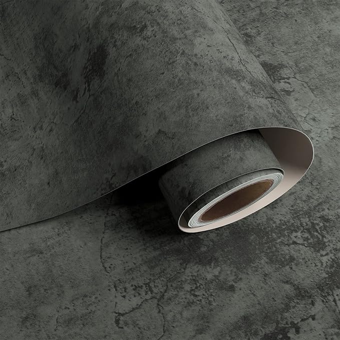 VaryPaper 24"x160" Industrial Weathered Concrete Wallpaper Peel and Stick Grey Cracked Cement Wallpaper for Bedroom Accent Walls Removable Self Adhesive Vinyl Limewash Contact Paper for Countertops