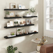24 Inch Floating Shelves | 6.5 Inch Deep Black Floating Shelves Set of 2 | 24