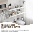 55 Inch Floating Shelves, 12 Inch Deep Floating Shelves for Wall, Floating Shelf with Invisible Brackets, 55 Inch Wide x 12 Inch Deep Wall Shelves for Bathroom, Bedroom, Living Room,1 Pack,White