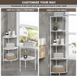 5-Tier Corner Shelf Stand Marble White 50.2