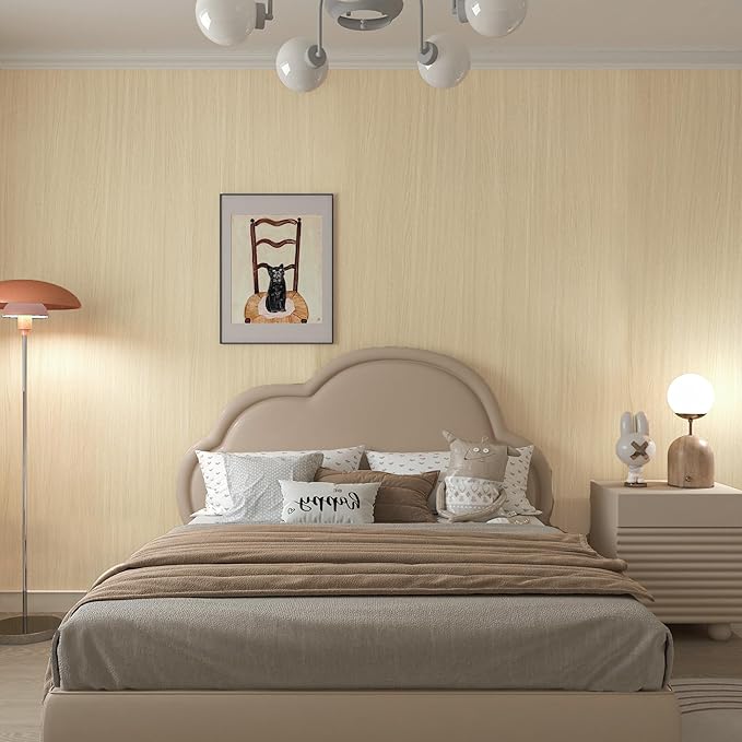 BOMENG Large White Oak Wood Wallpaper Light Oak Contact Paper Peel and Stick Countertops for Kitchen Beige Wood Wallpaper 32