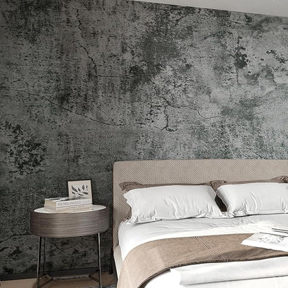 FunStick 16"x240" Grey Concrete Peel and Stick Wallpaper for Bedroom Bathroom Waterproof Removable 3D Concrete Contact Paper for Walls Countertops Textured Cement Vinyl Wallpaper for Kitchen Cabinets