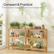 HOOBRO Bamboo Storage Shelf, 3-Tier Freestanding Shelving Unit, Multifunctional Storage Rack with Back Panel, 23.6 x 10.2 x 26 inches, for Bathroom, Living Room, Balcony, Kitchen, Natural YL94CJ01