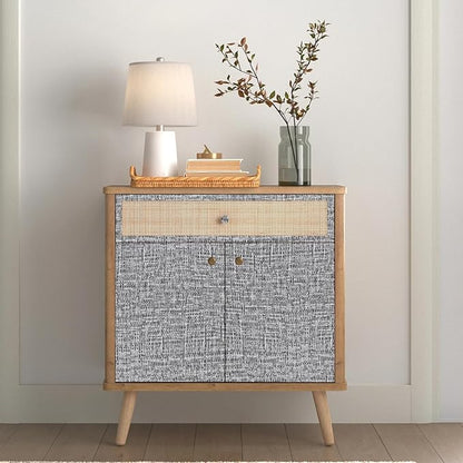 Yancorp Textured Fabric Wallpaper - 24"x197" Faux Grasscloth Peel & Stick Self-Adhesive Removable Wallpaper & Counter Top Liners
