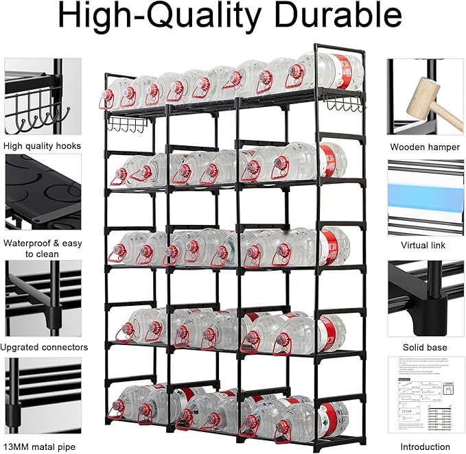 Mavivegue 9-Tier Metal Shoe Rack - Holds 50-55 Pairs, Tall Storage Shelf for Shoes, Boots, Entryway, Closet, Garage