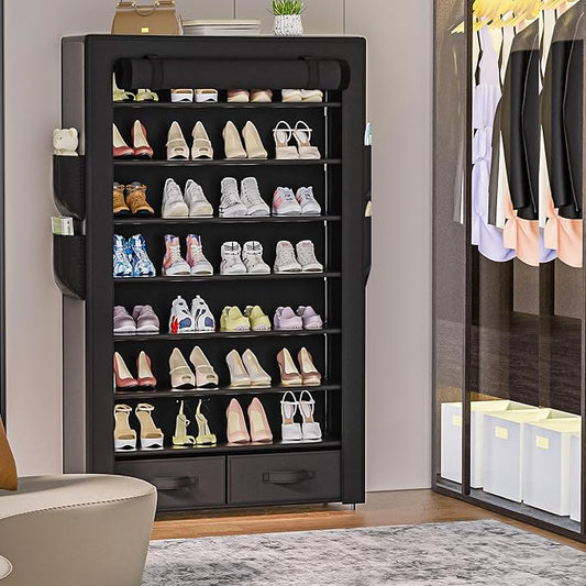 OYREL Tall Shoe Rack Dustproof Cabinet Large Capacity 8 Tier Shoe Organizer,32-40 Pairs of Shoes