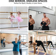 Home Gym Mirror for Wall,50x25x2PCS Full Length,Glass Frameless Body Large Mirror for Home Gym,Workout,Bedroom,Garage(Black)