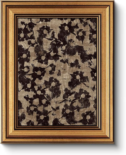 HUARCEY Gold Framed Vintage Wall Art for Living Room, Flowers Painting Prints Shelf Decor for Kitchen, Aesthetic Bedroom Wall Art, Christmas Gifts for Friends or Family (Crushed Flower - 8"x10")