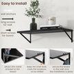Axeman Deep Floating Shelves - 30 Inch Black Floating Shelves Set of 2-12 Inch Deep Wood Wall Shelves for Living Room Bathroom Kitchen