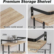 RICHER HOUSE 2+1 Tier Wall Mounted Floating Shelves Set of 2, Rustic Wood Wall Shelf with Metal Frame, Extra Storage Rack for Bathroom, Kitchen, Bedroom with Tissue Rack & Towel Bar - Rustic Wood