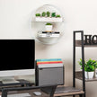 Mind Reader Circular Floating Shelves, Wall Decor, Accent Shelf, Office, Bathroom, Metal Mesh, 18