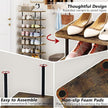AZERPIAN Shoe Rack 9 Tier Vertical Storage Organizer Double Row Narrow Metal Slim Shelf Modern Free Standing Shoe Tower Saving Space for Closet Entryway Bedroom,Black+Rustic Brown