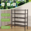 5 Tier Bamboo Shoe Rack for Closet Free Standing Wood Shoe Shelf for Entryway Small Space Stackable 27