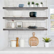 Sorbus Floating Shelves for Wall - 35 Inch Long Bathroom Shelves, Wall Decor for Bedroom, Kitchen, Living Room & Book Storage - Mounted Floating Shelf with Invisible Brackets (Gray, 3 Pack)