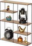 Vintiquewise Rectangular 4-Tier Floating Wall Shelf - Metal and Wood Wall-Mounted Display Shelf - Multi-Functional Wall Storage, Perfect for Entryway, Bathroom, Bedroom, Living Room, or Office