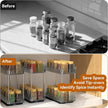 2 Pack Pull Out Spice Rack Organizer for Cabinet, 2 Tier Slide Out Spice Racks Organizer, Spice Cabinet Organizers, Cabinet Size Need:12'' High x 11'' Deep x 5'' Wide, Clear Acrylic