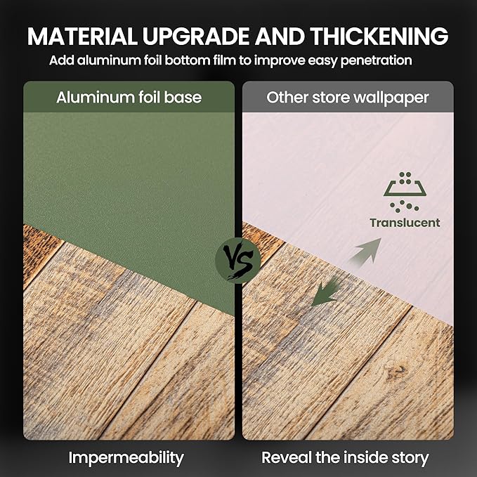 practicalWs Green Contact Paper Peel and Stick Wallpaper with Tools, Modern Removable Wall Paper for Bedroom Walls, 17.7'' x 590.5'' Self-Adhesive Thickened Wallpaper for Kitchen Cabinets and Drawers