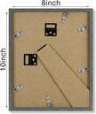 Vittanly 8x10 Picture Frames Set of 4, Display Pictures 5x7 with Mat or 8x10 without Mat, Gallery Frame Set for Wall or Tabletop Display, Engineered Wood with Shatter Resistant Plexiglass, Slate Grey