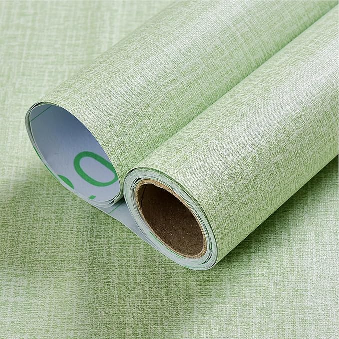 Yancorp 16"x394" Textured Fabric Wallpaper Faux Grasscloth Peel and Stick Self-Adhesive Removable Wallpaper Linen Cabinets Counter Top Liners