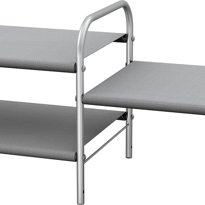 Simple Houseware 2-Tier Shoe Rack Storage Organizer, Grey
