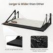 Fun Memories Floating Shelves for Wall, 12 Inch Deep Floating Shelves Set of 2, 16W x 12D Large Wall Shelf with Sturdy Metal Brackets for Living Room, Bathroom, Bedroom and Kitchen, Black