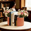 Decorative Bookends, Flower Pot Book Ends for Shelves, Terracotta Kitchen Bookends Novelty Plant Pot Holder, Office Book Shelf Accessories with Funny Indoor Plants Pot
