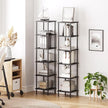 HOOBRO 6-Tier Corner Shelf, Corner Square Rack Display Shelf, Tall Storage Rack Plant Stand, Bookcase for Small Spaces, Living Room, Home Office, Kitchen, Black BK55CJ01