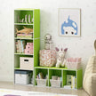 Furinno LUDER Book Shelf, 3-Cube Bookshelf, Bookcase with Open Shelves, 9.3 x 12 x 31.5, for Living Room, Bedroom, Home Office, White/Green