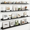 Floating Picture Ledge Shelves for Wall Set of 4, 56 Inch Wall Shelves with Lip Long Large Nursery Book Shelf for Toys Storage Kids Bookshelf Wall Mounted Living Room Bedroom Decor Frames
