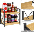 Giikin Countertop Shelf Organizer, 2 Tier Kitchen Spice Rack Organizer for Countertop, Wood Coffee Counter Shelf Organizer for Home (Bamboo, S)