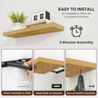 Dreamland 40 Inches Floating Shelves for Wall,9.3 Inch Deep Floating Shelves Set of 2, Large Display & Storage Shelf, Wall Shelf for Bathroom Bedroom Living Room Kitchen Office,Light Brown