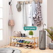 2-Tier Long Shoe Rack for Entryway, Black Bamboo Wood Shoe Rack for Closet & Hallway, Long 33IN | Beautiful | Functional | Sturdy | Durable