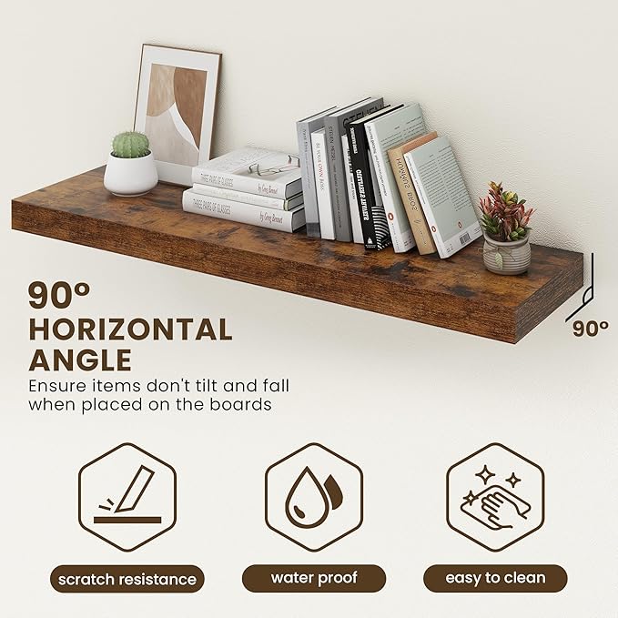 48 Inch Floating Shelves | 12 Inch Deep Floating Shelves Set of 1 | 48