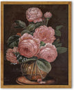 SHENIFY Vintage Flower Framed Canvas Wall Art Peony Classic Painting Modern Kitchen Bathroom Office Decor - 8x10in Natural Framed