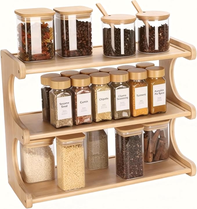Spice Rack,Seasoning Organizer,Spices Rack Organizer,3-Tier Organizer Shelf for Kitchen Countertops.
