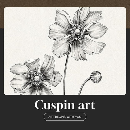 Framed Black and White Bathroom Wall Art, 4 Piece Vintage Floral Canvas Prints Artwork for Farmhouse, Rustic Minimalist Flower Botanical Pictures for Bedroom Living Room Wall Decor, 8x10x4 (Pack)