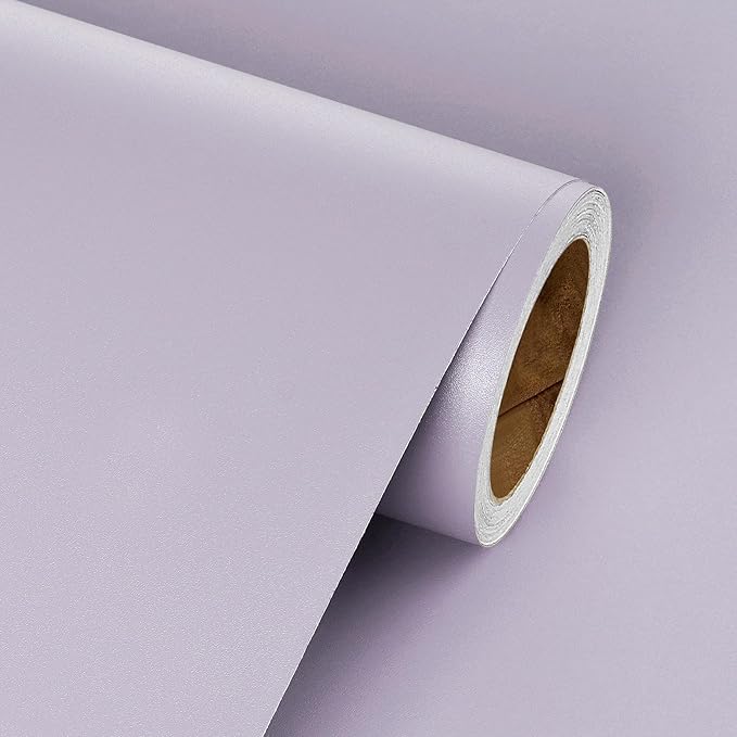 Livelynine Light Purple Peel and Stick Wallpaper Removable Mauve Purple Wall Paper Roll Self Adhesive Solid Color Contact Paper Shelf Liner 15.8x78.8 Kitchen Vinyl Wrap Dusty Bright Lilac Lavender