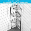 4 Tier Floor Standing Corner Shower Caddy Organizer Shelf with Hooks, Bathroom Shelves Stand Rack, Black