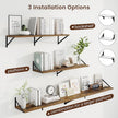 Axeman Deep Floating Shelves | 36 Inch Brown Wall Shelves Set of 2 | 10 Inch Deep Wood Floating Shelves for Wall | 36