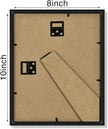 Vittanly 8x10 Picture Frame Set of 4, Display Pictures 5x7 with Mat or 8x10 without Mat, Engineered Wood with Shatter Resistant Plexiglass, Photo Frames for Wall or Tabletop Display, Mixed Colors