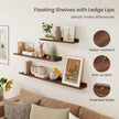 Axeman 30 Inch Floating Shelves | Walnut Picture Ledge Shelf Set of 3 | Rustic Wood Wall Shelves with Lip | 30