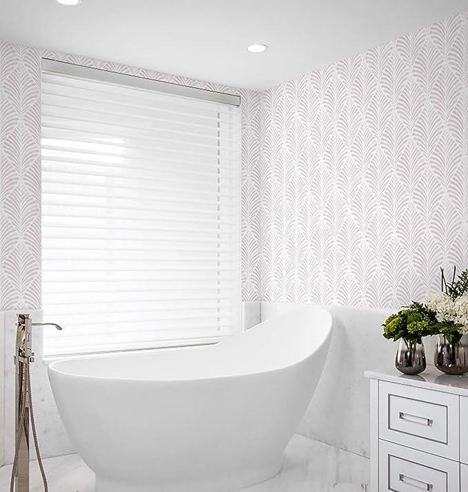 Safiyya Peel and Stick Wallpaper Boho Contact Paper 17.3"x393" Pink Geometric Modern Wall Paper Self Adhesive Removable Wallpaper for Bedroom Vinyl Rolls