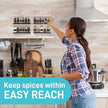 Spice Rack Wall Mounted 4 Tier – Space-Saving Kitchen Spice Organizer for Seasonings – Screw or Adhesive Hanging – Wall Mount Hanging Spice Rack for Wall, Cabinet, Pantry Door 2.5x 2.5x11.5 in